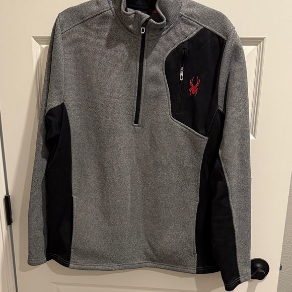 Spyder Gray and Black Quarter-Zip Jacket - Picture 1 of 5